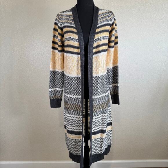 NWOT Lety & Me Colorblock Knit Long Sleeve Midi Cardigan Duster Stitch Fix XS - Picture 1 of 11
